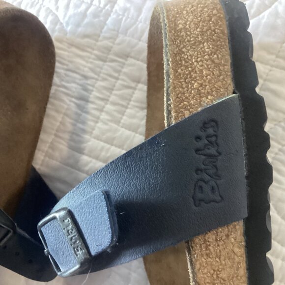 Birkenstock Womens Arizona Navy Blue Two-Strap Sandals Size L5 EU 36-35 Cork Foo - Picture 6 of 8